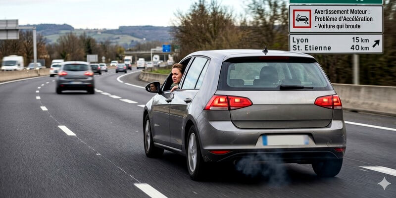 voiture qui broute à l'accélération sur la route