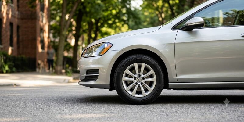 une voiture équipée de pneus Michelin