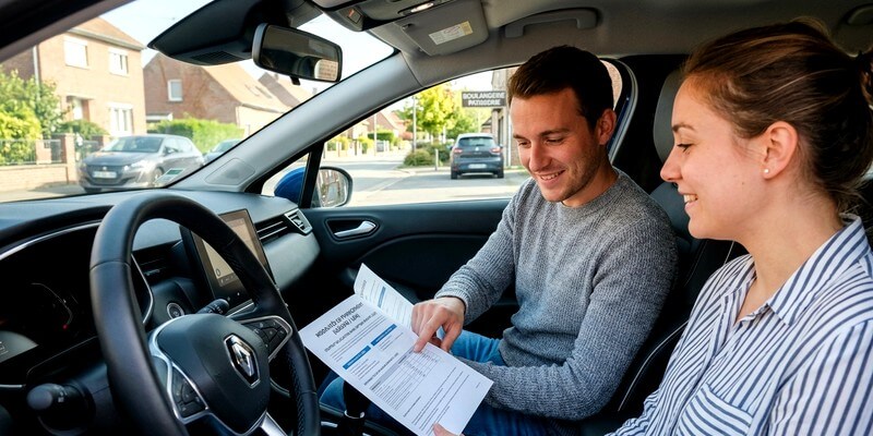 Contrat de leasing auto dans une voiture